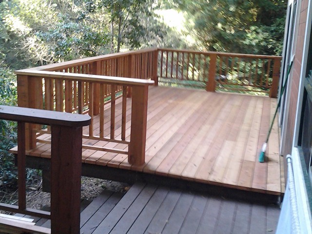 Redwood deck – back and entry, King’s Mountain